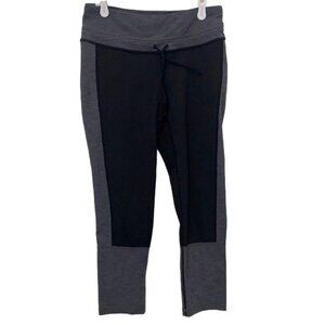 Lucy Black/Gray Colorblock Drawstring Leggins Sz S/P‎